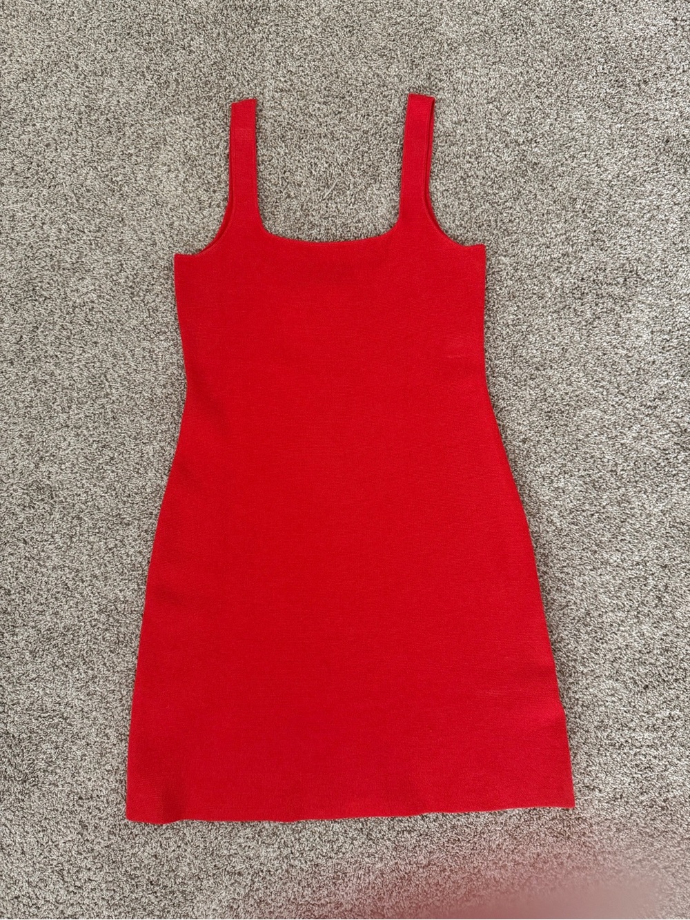 J. Crew Red Square Neck Knit Mini Dress